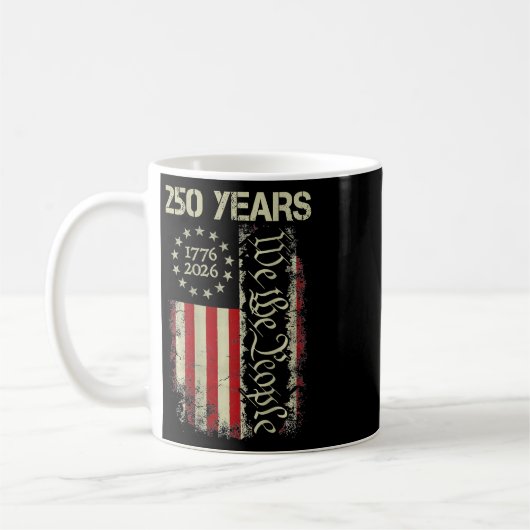 Mug 250 Ans Amérique 1776 2026 Nous Le Peuple Drapeau (Gauche)