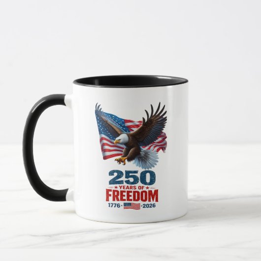 Mug 250 Ans de Liberté Aigle Patriotique Drapeau Améri (Gauche)