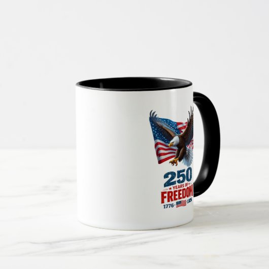 Mug 250 Ans de Liberté Aigle Patriotique Drapeau Améri (Devant droit)