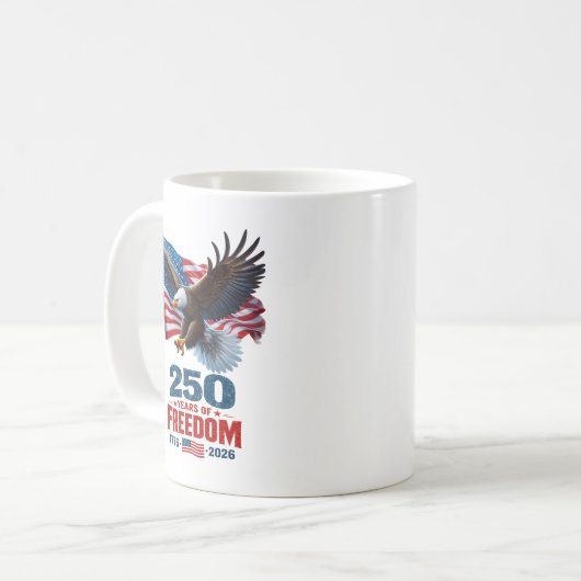 Mug 250 Ans de Liberté Aigle Patriotique Drapeau Améri (Devant gauche)
