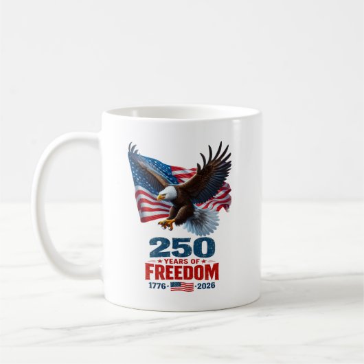 Mug 250 Ans de Liberté Aigle Patriotique Drapeau Améri (Gauche)