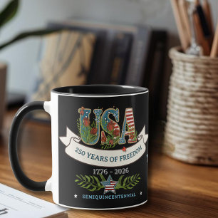Mug 250 Ans d'Élégante Liberté Patriotique Noire