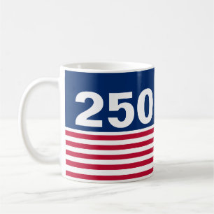 Mug 250 Rouge Blanc et Bleu Anniversaire USA