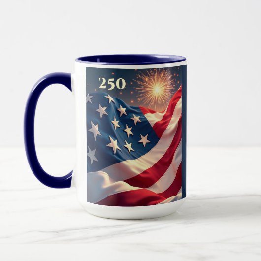 Mug 250e anniversaire du drapeau américain et feux d'a (Gauche)