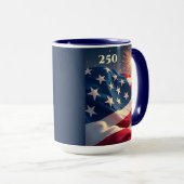 Mug 250e anniversaire du drapeau américain et feux d'a (Devant droit)