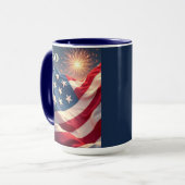 Mug 250e anniversaire du drapeau américain et feux d'a (Devant gauche)