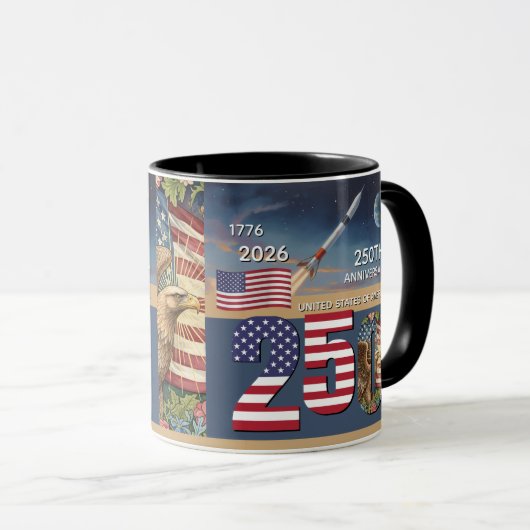 Mug 250e anniversaire États-Unis, Drapeau américain /  (Devant droit)