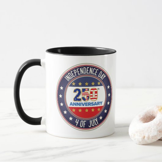 Mug 250th Anniversary USA Patriotic | 1776–2026 (Avec donut)