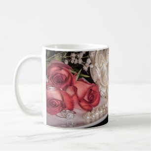 Mug 2586-Roses avec anneaux Mariages, Pearl