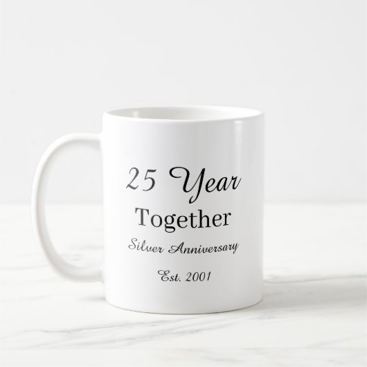Mug 25 Year Anniversary Mug-Silver Wedding Anniversary (Gauche)