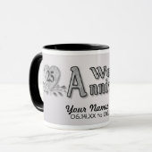 Mug 25e anniversaire - Argent - Personnaliser (Devant gauche)