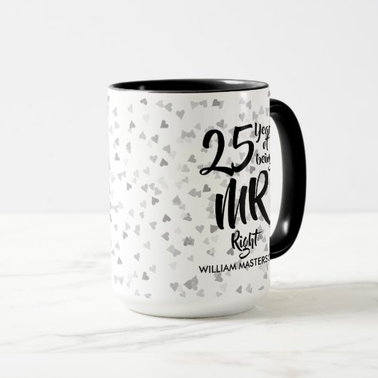 Mug 25e anniversaire de M. Right Fun (Devant droit)