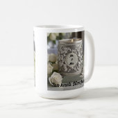 Mug 25e anniversaire du Mariage Deux coeurs, Argent (Devant droit)
