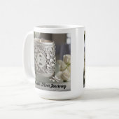 Mug 25e anniversaire du Mariage Deux coeurs, Argent (Devant gauche)