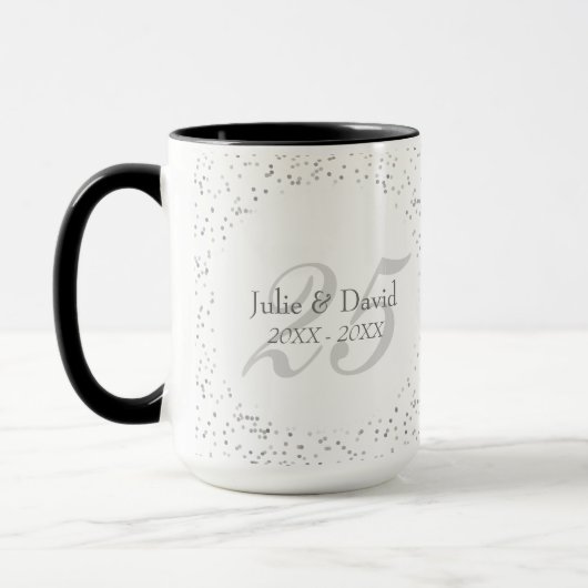 Mug 25e anniversaire Mariage de la fécule d'argent Con (Gauche)