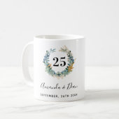 Mug 25e couronne d'eucalyptus mariage (Devant gauche)