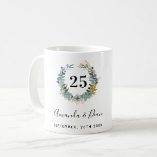 Mug 25e couronne d'eucalyptus mariage