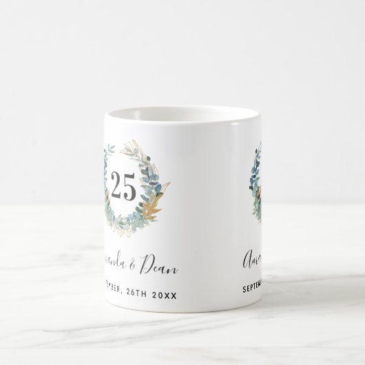Mug 25e couronne d'eucalyptus mariage (Centre)