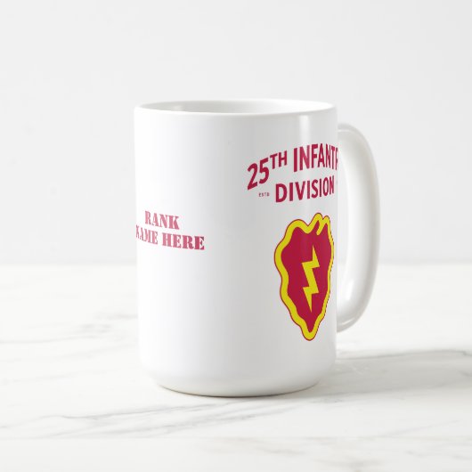 Mug 25e Division d'infanterie Badge personnalisable (Devant droit)