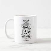 Mug 25e Rose des fleurs du Mariage d'argent (Gauche)