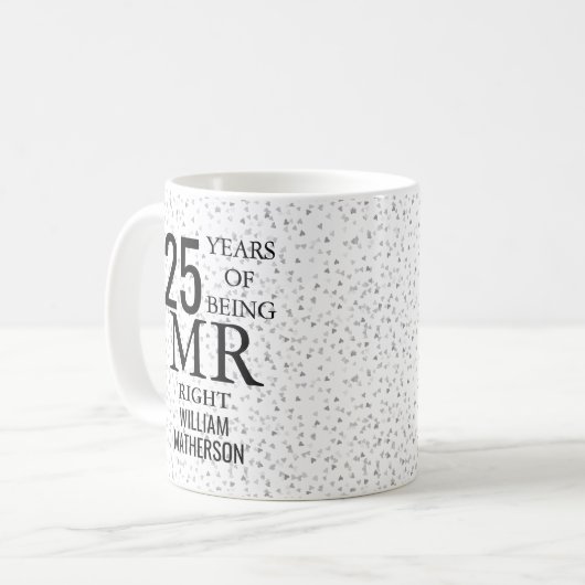 Mug 25ème anniversaire de mariage de M. et de Mme (Devant gauche)