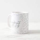 Mug 25ème Confettis de coeurs d'argent d'anniversaire (Devant gauche)