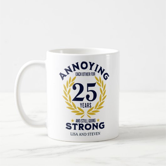 Mug 25th Anniversary Gift for couples (Gauche)
