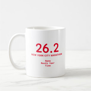 Mug 26.2 Coureur de marathon rouge personnalisé