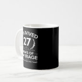 Mug 27e anniversaire Mariage Cadeaux Couples Mari Wif (Devant gauche)
