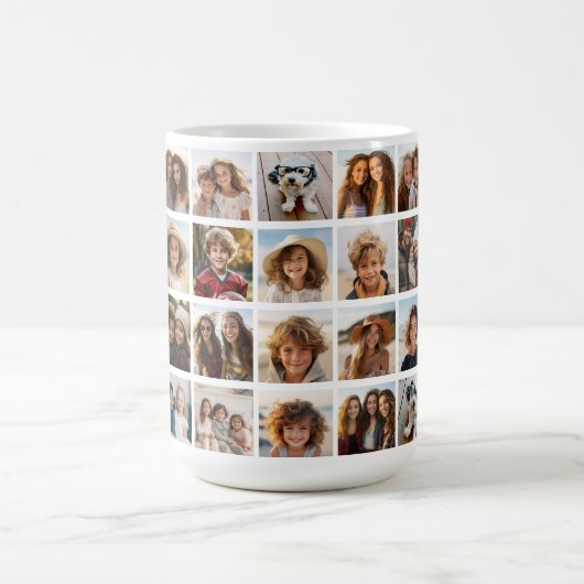 Mug 28 Grille de collage photo - Texte de script - noi (Centre)