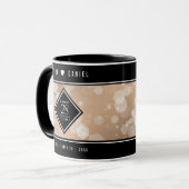 Mug 28e anniversaire du Mariage de lin élégant (Devant gauche)