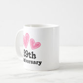 Mug 29ème Coeurs de cadeau d'anniversaire (Devant gauche)