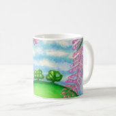 Mug 2 arbres et la peinture de fleurs de macadamia (Devant droit)