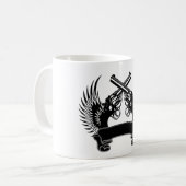 MUG 2 ARMES À FEU LÈVENT PERSONNALISABLE (Devant gauche)