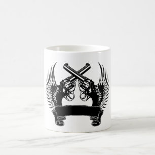 MUG 2 ARMES À FEU LÈVENT PERSONNALISABLE