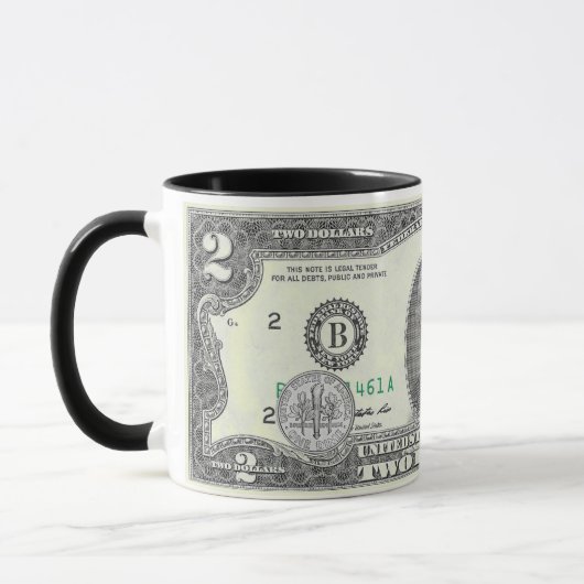 MUG 2 BILLET D'UN DOLLAR ET A DIME-F (Gauche)