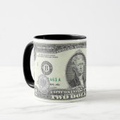 MUG 2 BILLET D'UN DOLLAR ET A DIME-F (Devant gauche)