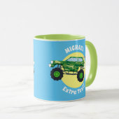 Mug 2 Camions Monster, nom et message (Devant droit)