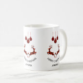 Mug 2 cerfs de Noël saut de style rustique (Devant droit)