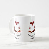 Mug 2 cerfs de Noël saut de style rustique (Devant gauche)