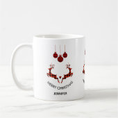 Mug 2 cerfs de Noël saut de style rustique (Gauche)
