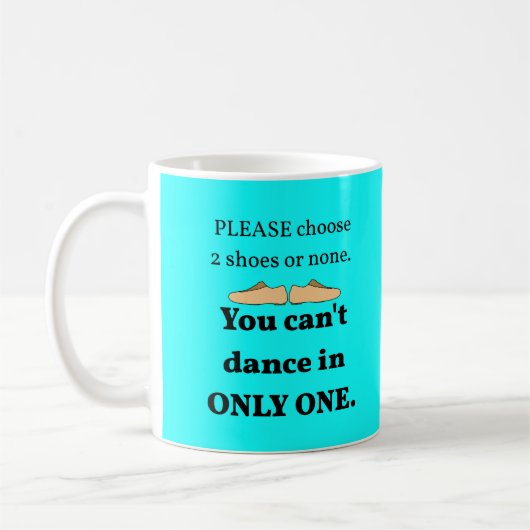Mug 2 Chaussures ou Aucun Cyan Pers. (Gauche)