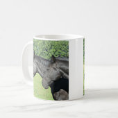 Mug 2 Chevaux noirs se dirigent vers la tête (Devant gauche)