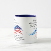 Mug 2 Chroniques 7:14 Prière, Drapeau USA (Centre)