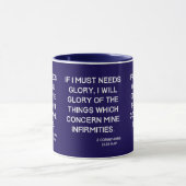 Mug 2 Corinthiens 11:30 KJV Bible Verse Deux Tons (Centre)