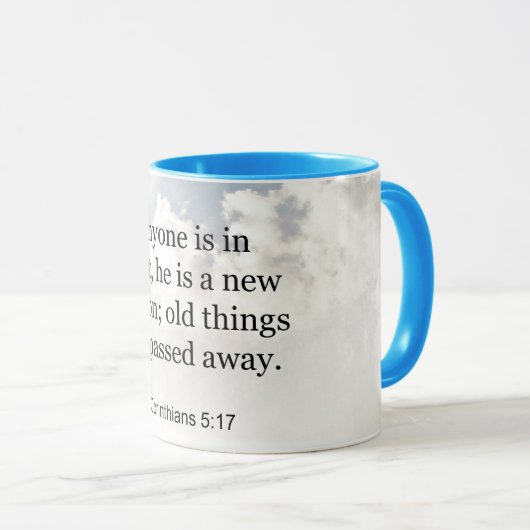 Mug 2 Corinthiens 5:17, verset de la Bible, (Devant droit)