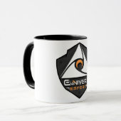 Mug 2 couleurs Blanc/Noir avec logo (Devant gauche)