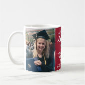 Mug 2 Félicitations à la Graduation Photo Rouge Blanc  (Gauche)