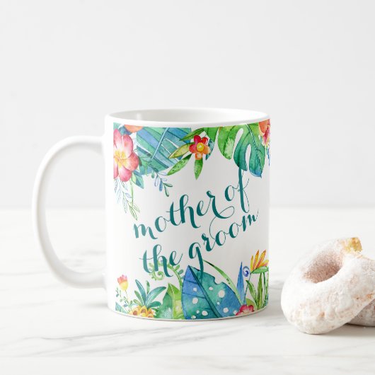 Mug 2 floraux tropicaux ont dégrossi mère faite sur (Avec donut)
