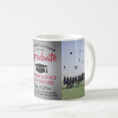 Mug 2 Graduation photo Brossé gris rouge et noir (Devant droit)